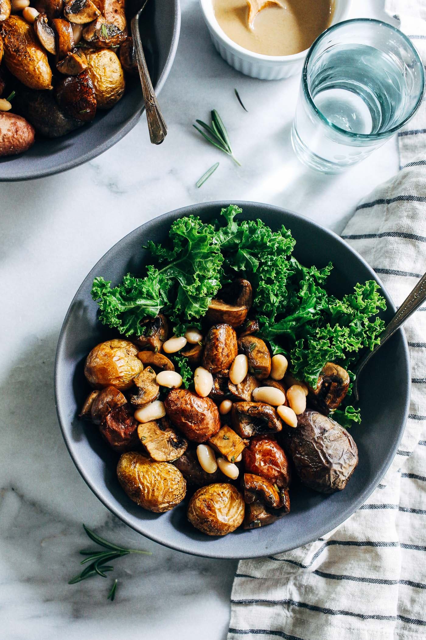 Roasted Potatoes with Crimini and Porcini Mushrooms