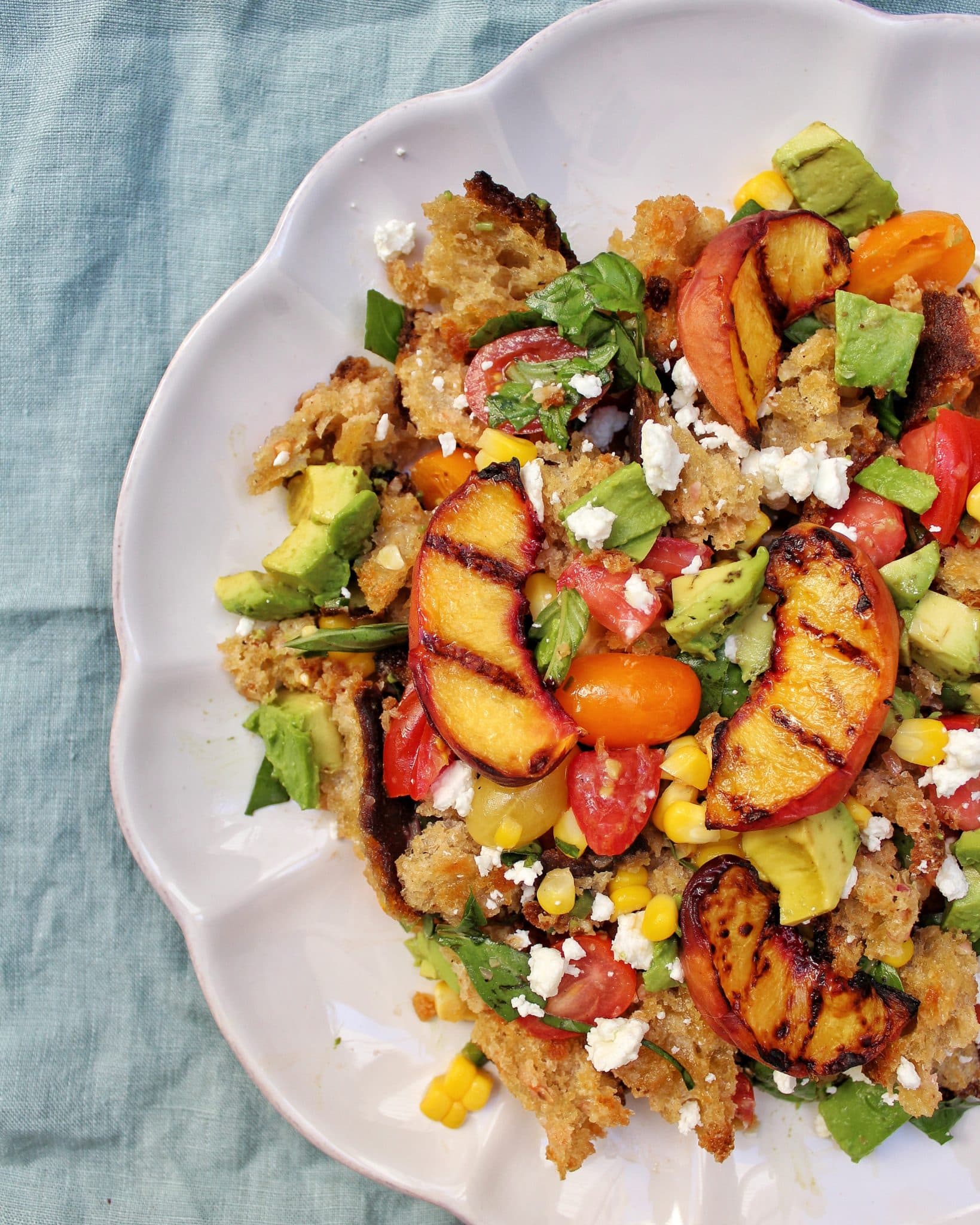 Grilled Peach Panzanella