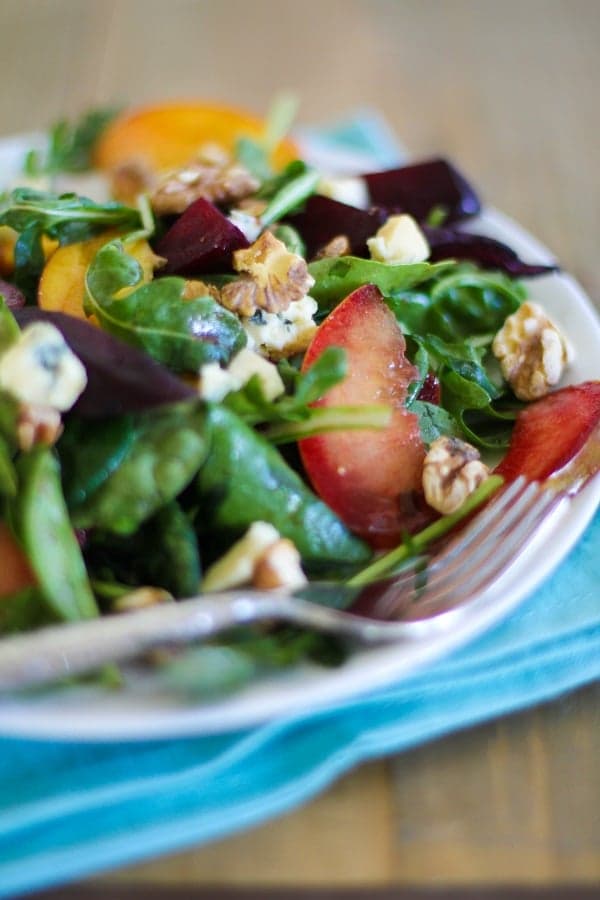 Roasted Beet and Peach Salad